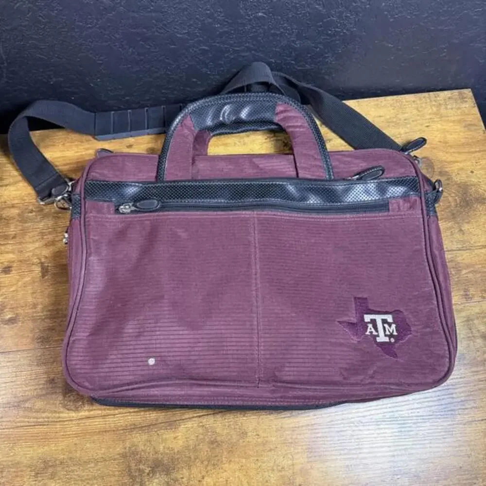Texas A&M Aggies Maroon‎ Cordura Nylon Laptop Messenger Bag Unisex Large